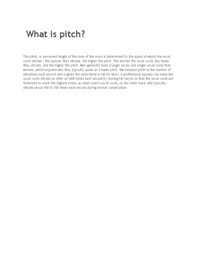 What Is Pitch? PDF