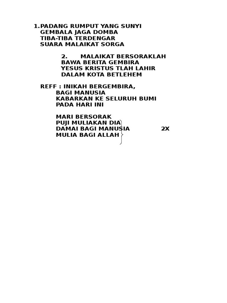 Lirik Lagu Padang Rumput Yang Sunyi | PDF