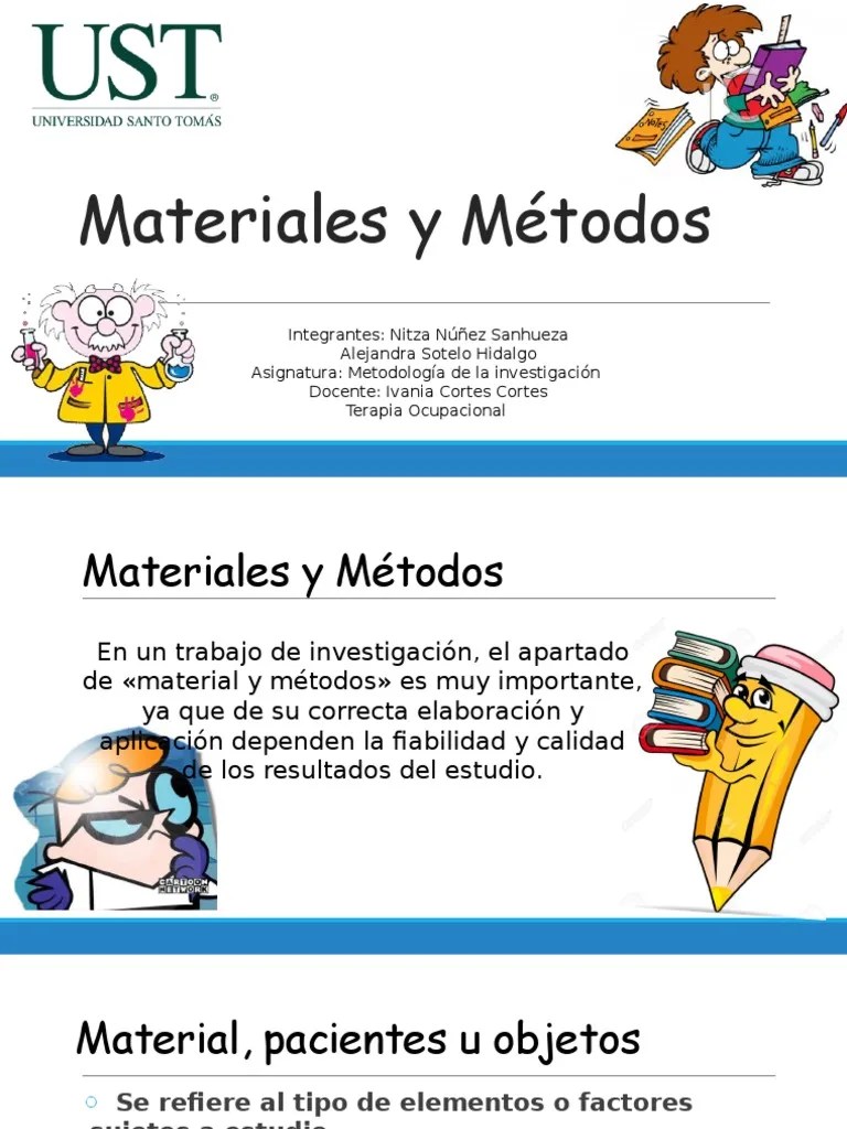 Materiales y Métodos Método científico Validez (Estadísticas)