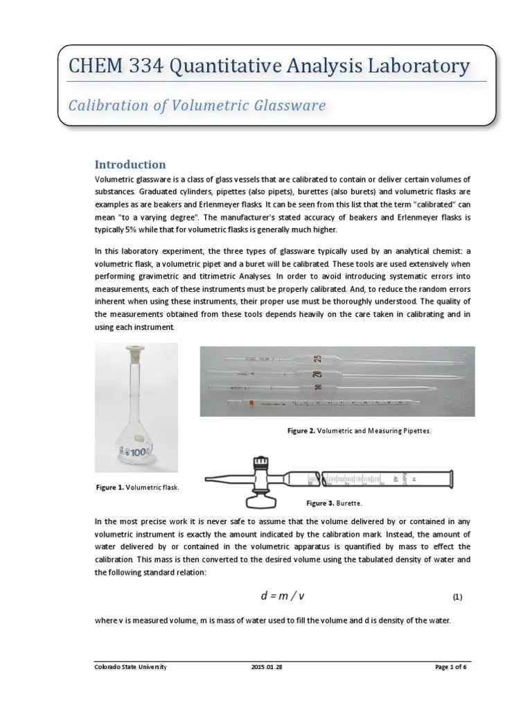 02 Calibration of Glassware Calibration Chemistry