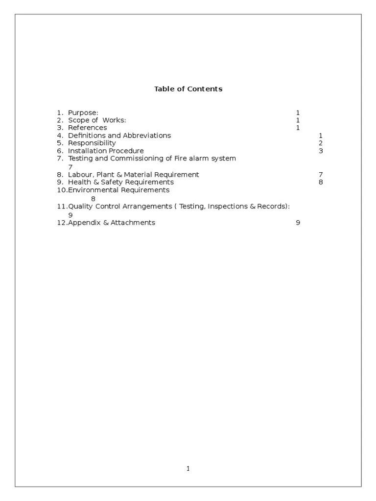 Method Statement of Fire Alarm System Quality Assurance Duct (Flow)