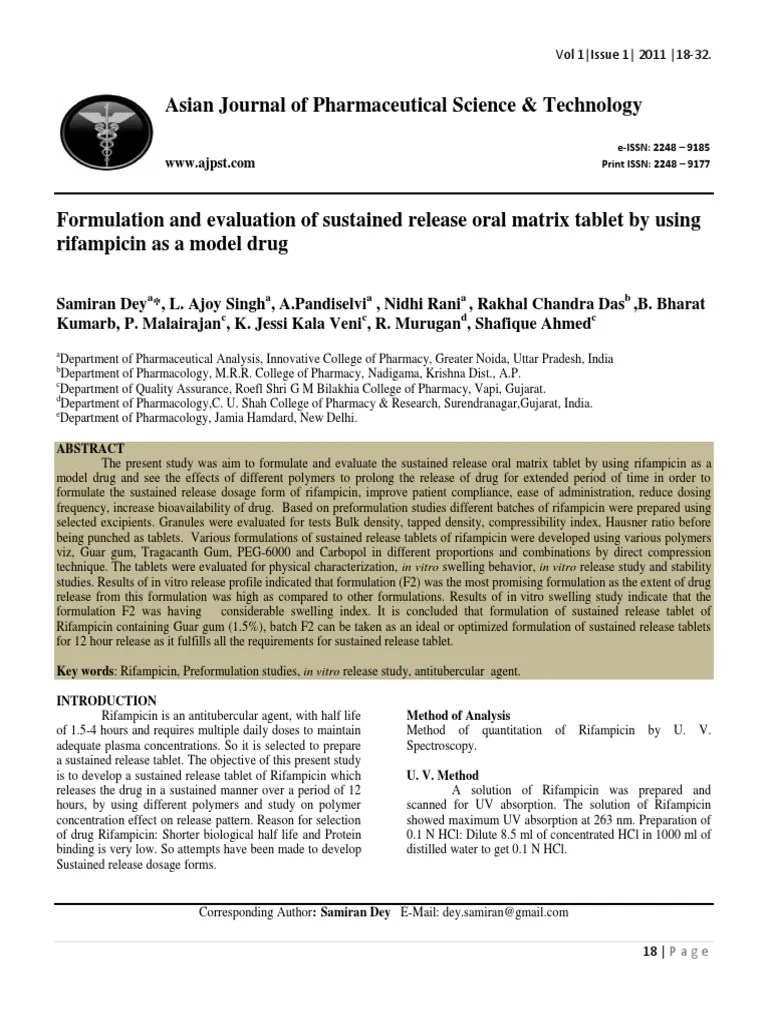 jurnal formulasi rifampicin.pdf Pharmaceutical Formulation Tablet