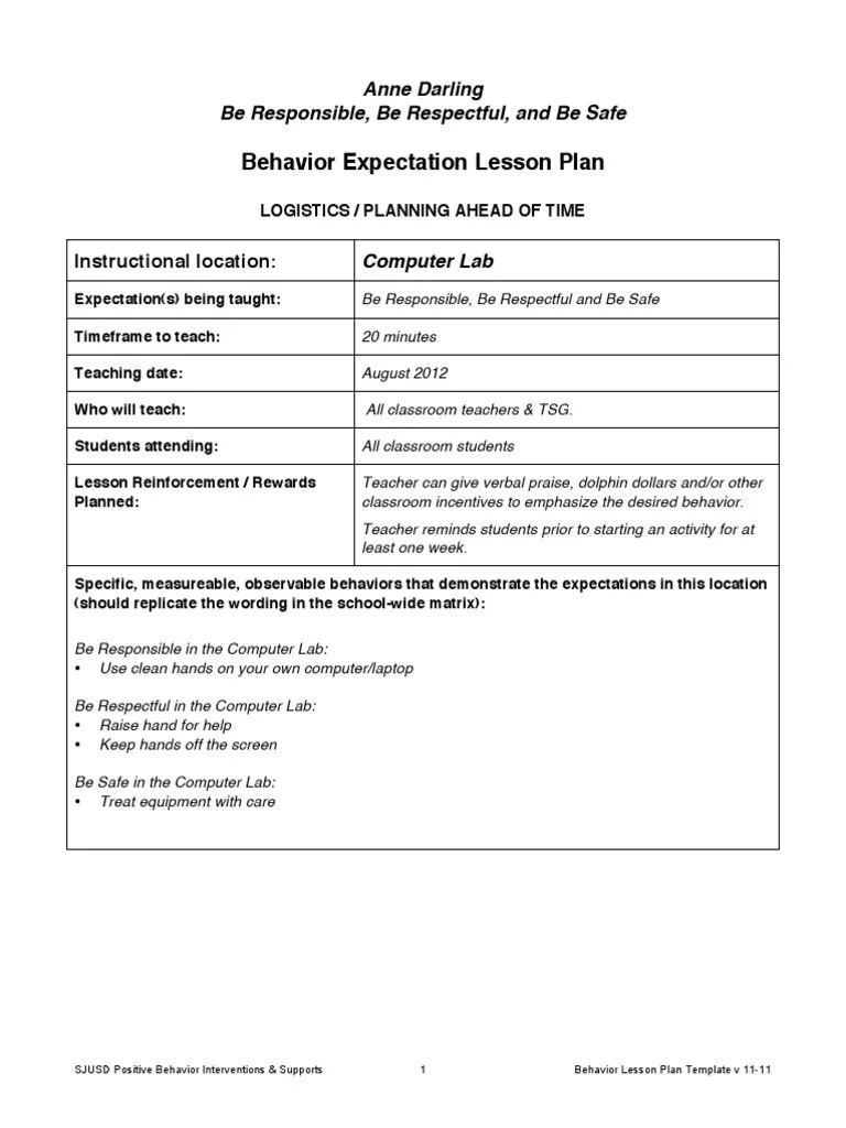 Champs Computer Lab Lesson Plan PDF Lesson Plan Teachers