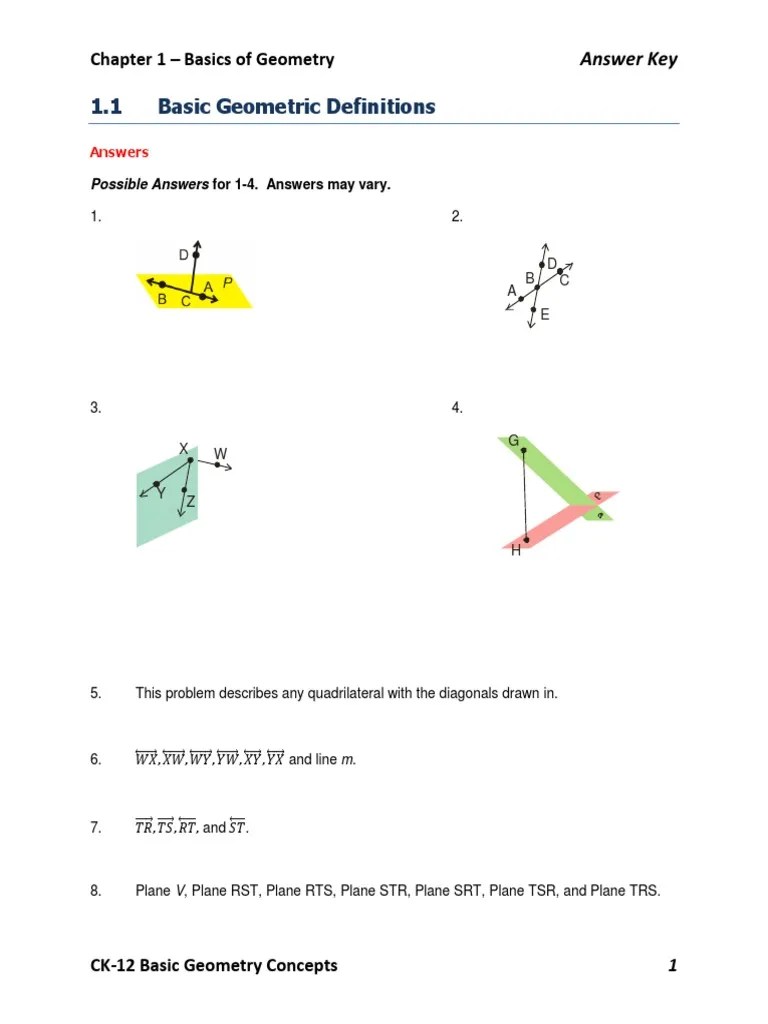 1. MS Answer Key_CK-12 Basic Geometry Concepts (Revised) | Rectangle