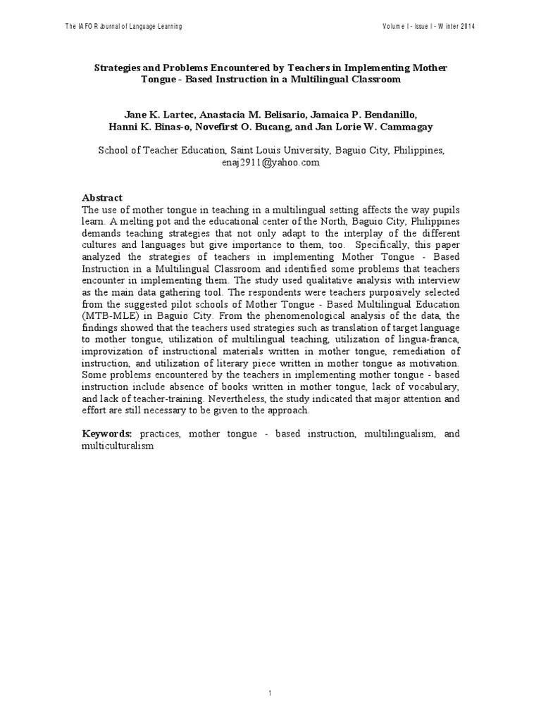 4 Jane K Lartec Et Al PDF PDF First Language Multilingualism