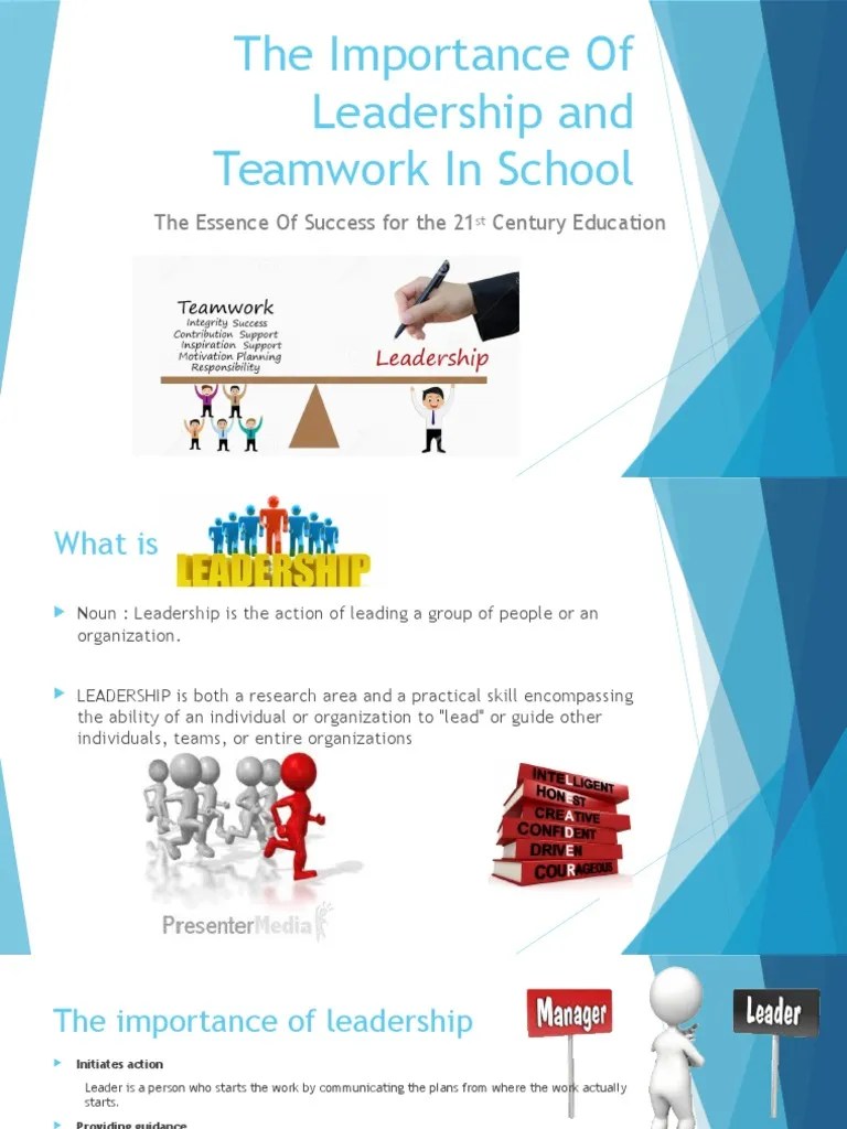 The Importance Of Leadership and Teamwork In School.pptx Leadership
