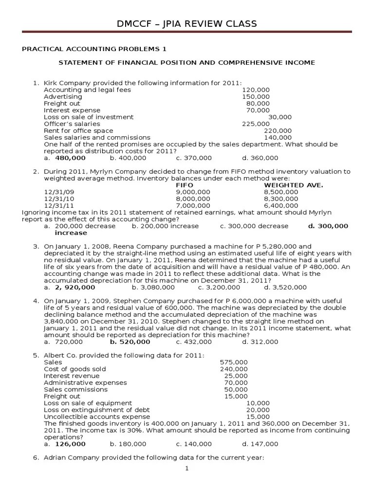 Practical Accounting Problems 1 Debits And Credits Expense