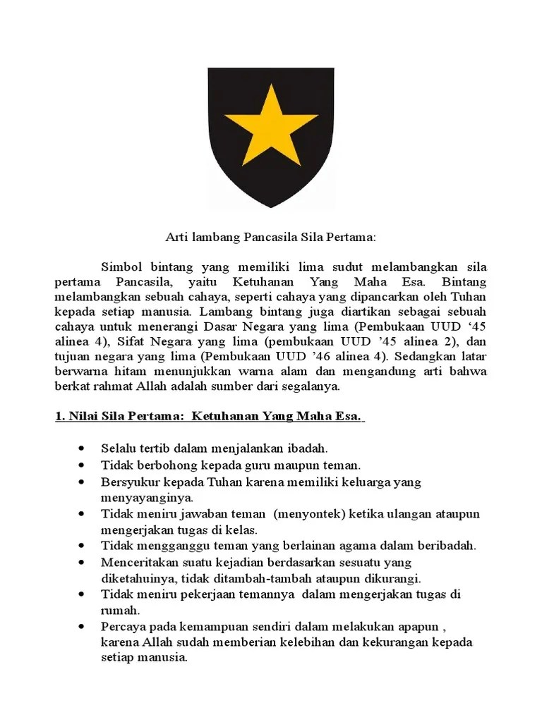 Arti Lambang Pancasila Sila Pertama | PDF