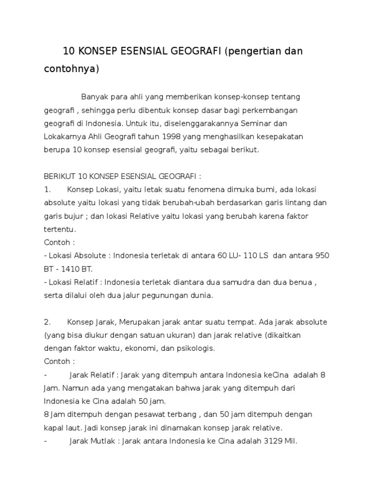 10 Konsep Esensial Geografi | PDF