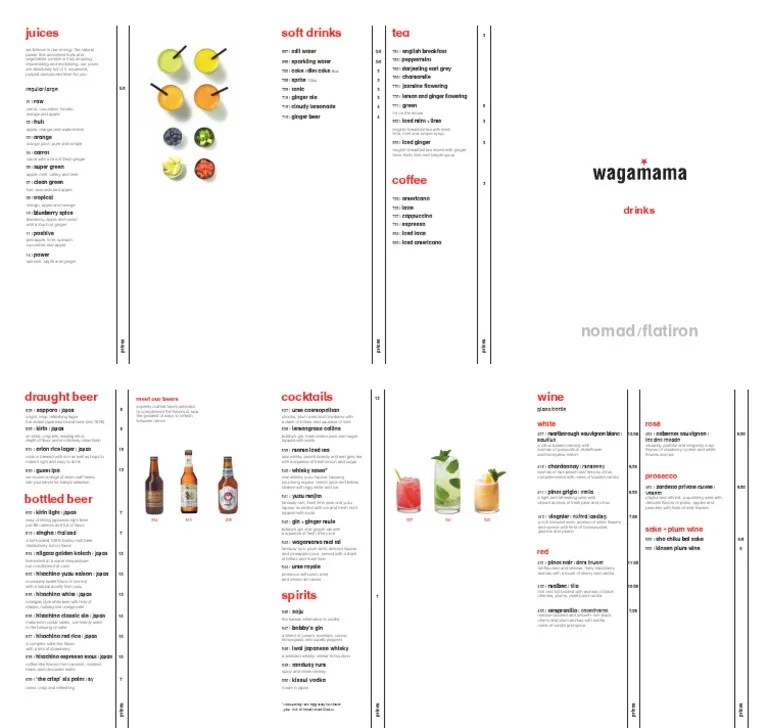 Wagamama Drinks Drink Beer