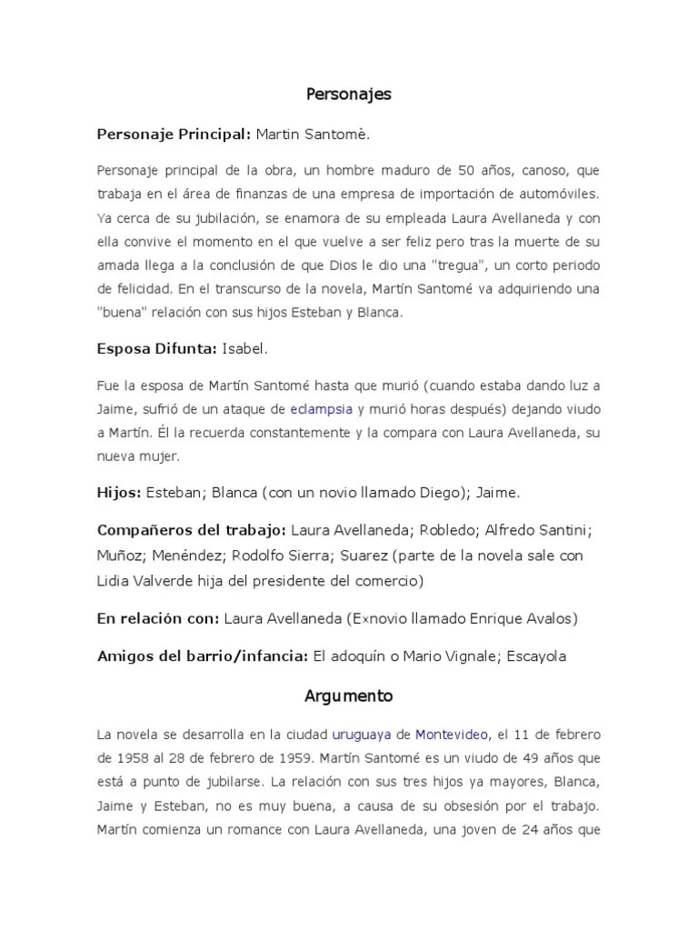 Resumen La Tregua de Mario Benedetti PDF