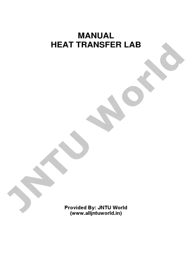 Heat Transfer Lab PDF Heat Transfer Heat Exchanger