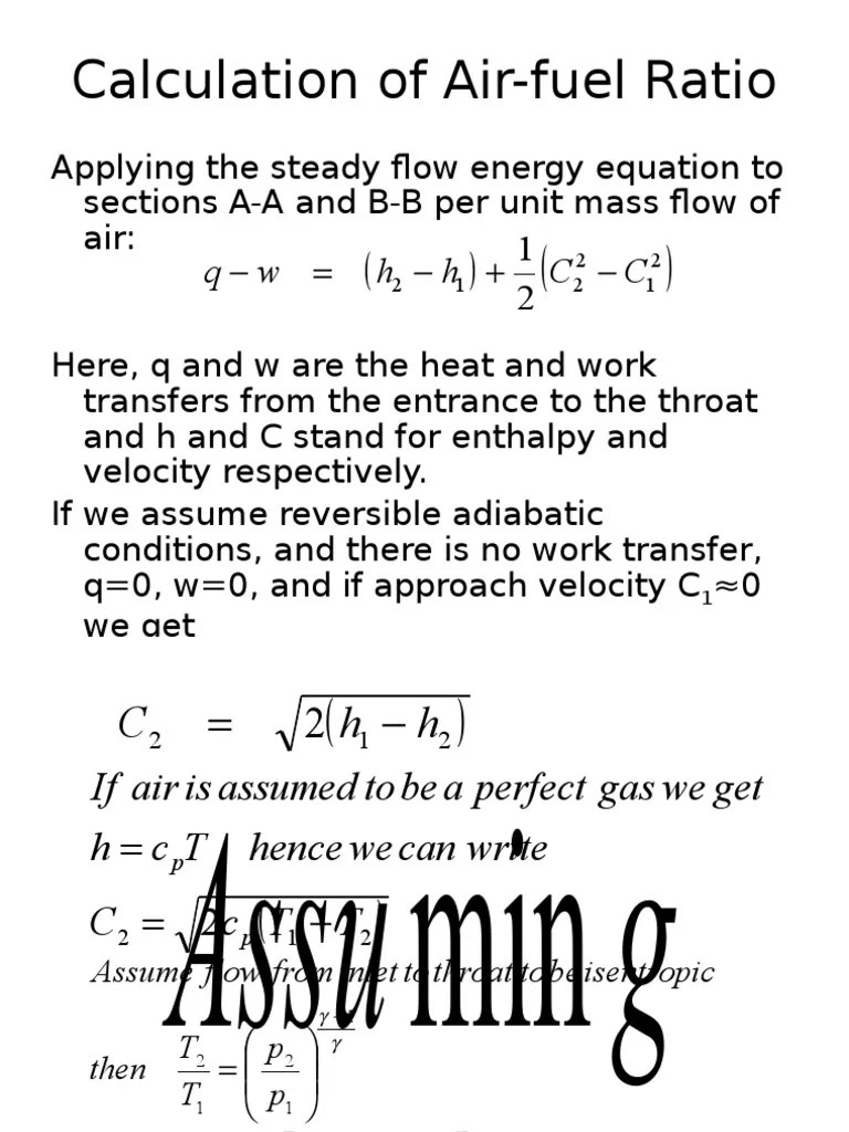 Calculation of Airfuel Ratio Fluid Dynamics Phases Of Matter