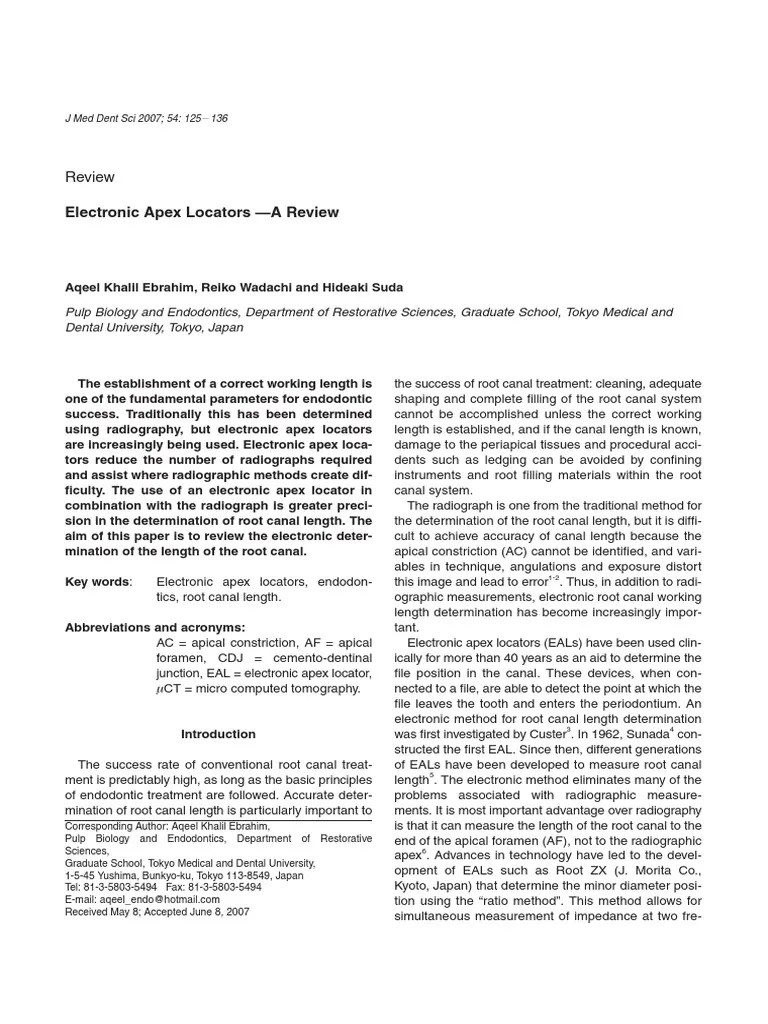 Apex Locators Review PDF Download Free PDF Accuracy And Precision Artificial Cardiac
