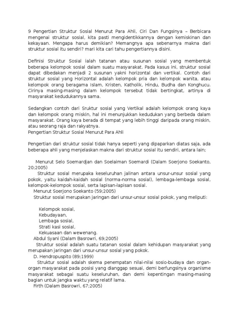 Apa Yang Dimaksud Dengan Struktur Masyarakat