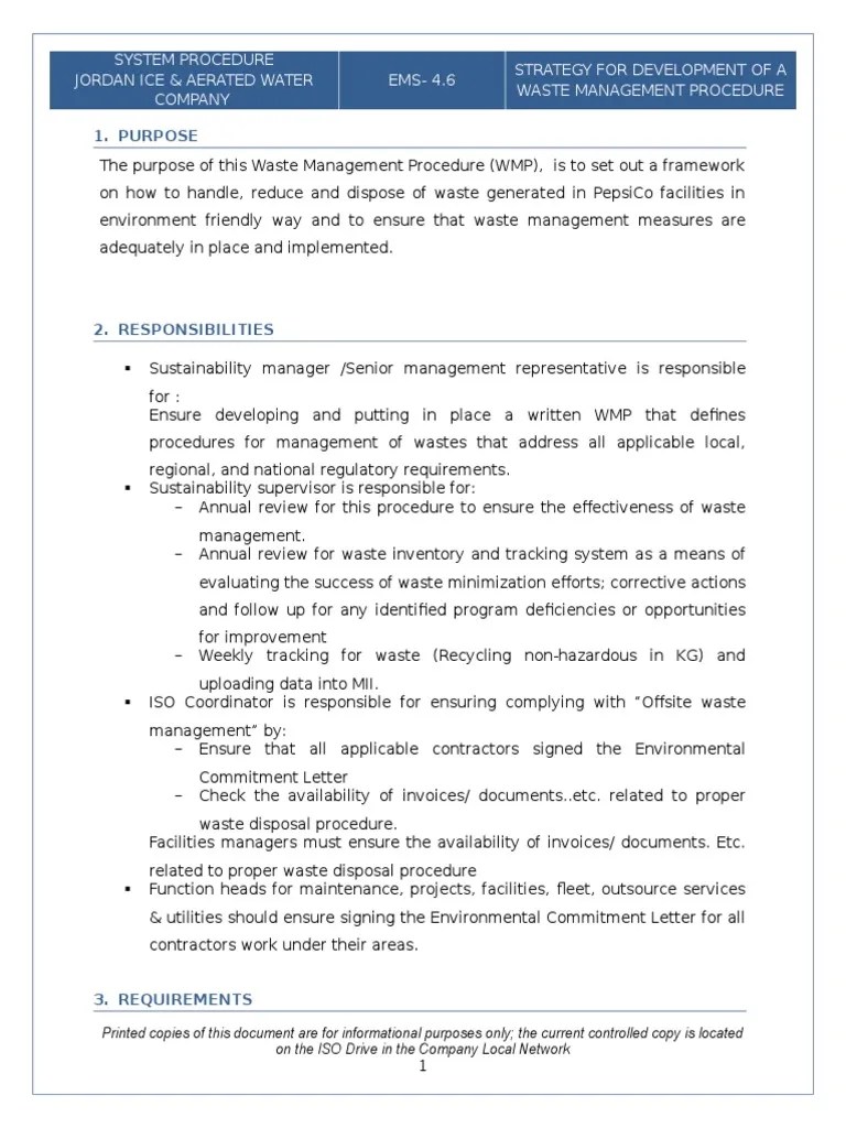 EMS 4.4.6 Waste Management Plan Rev05 Hazardous Waste Waste Management