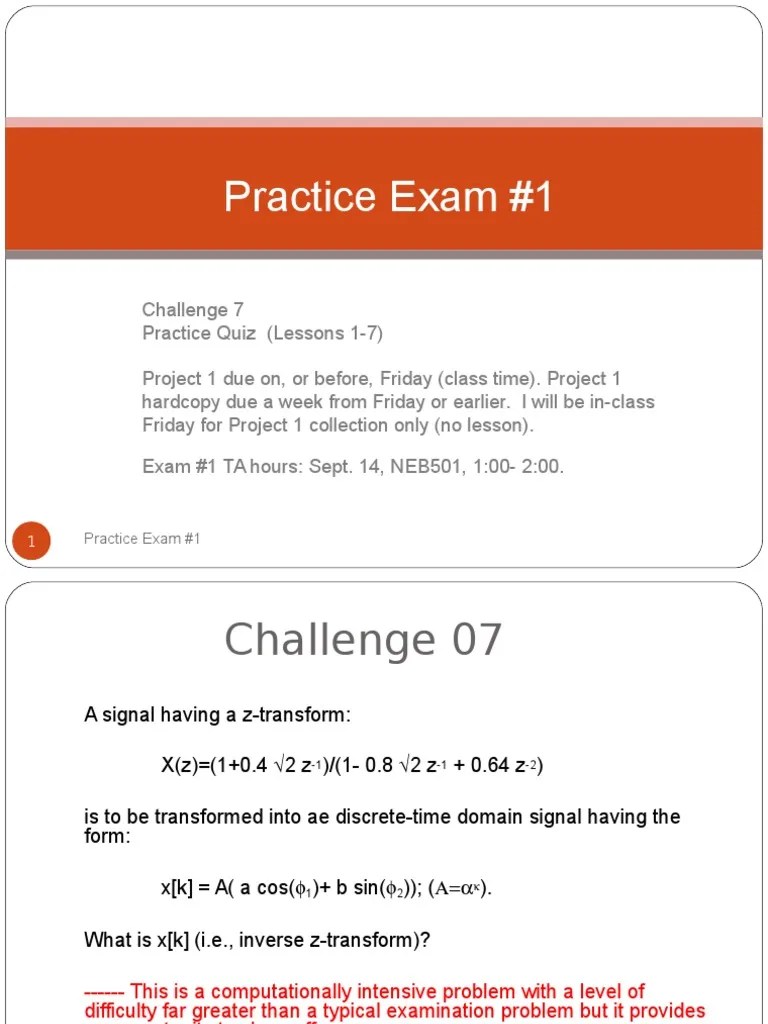 Practice Exam 1 Answers2 DSP PDF Sampling (Signal Processing