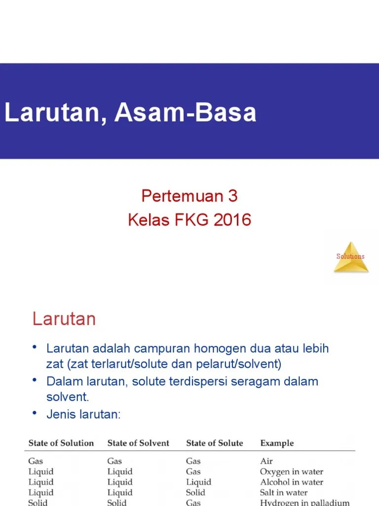 Materi FKG_Larutan, AsamBasa
