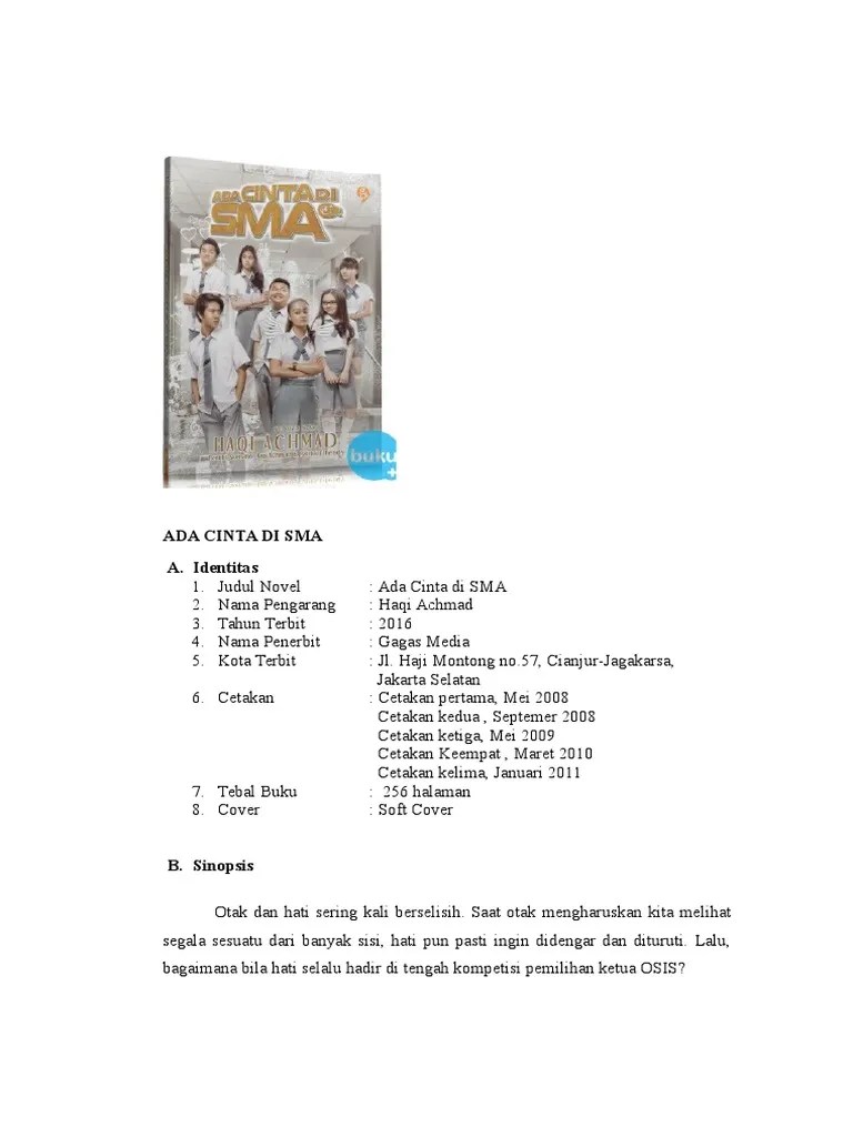 Resensi Novel Ada Cinta Di Sma Lengkap – Lakaran