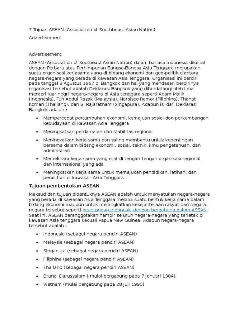 7 Tujuan Asean | PDF