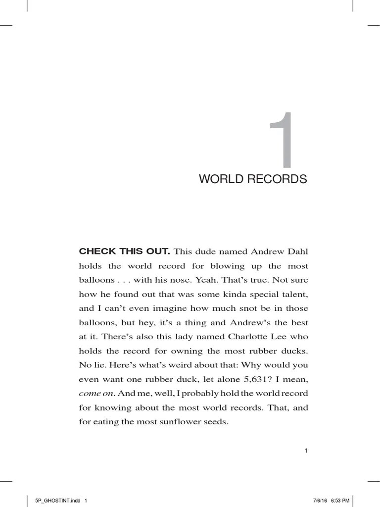 Excerpt of "Ghost" by Jason Reynolds Leisure