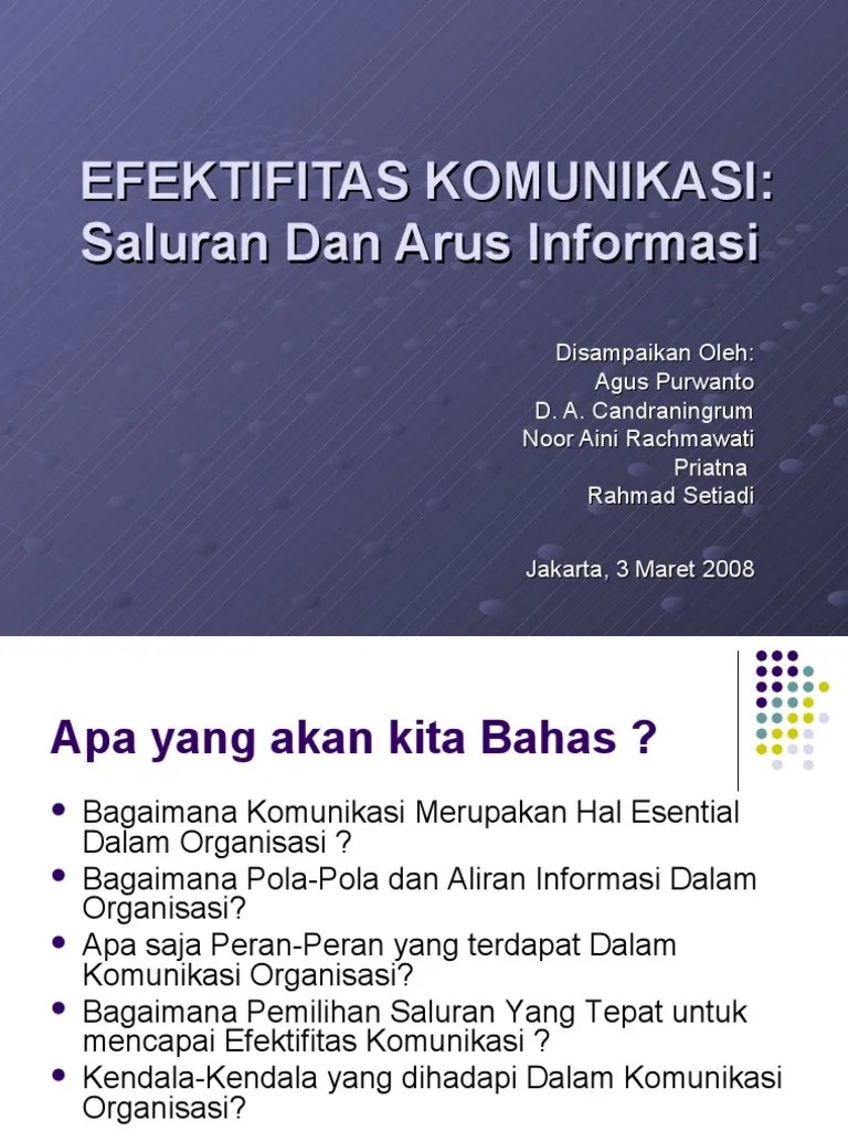 Efektifitas Komunikasi Organisasi | PDF