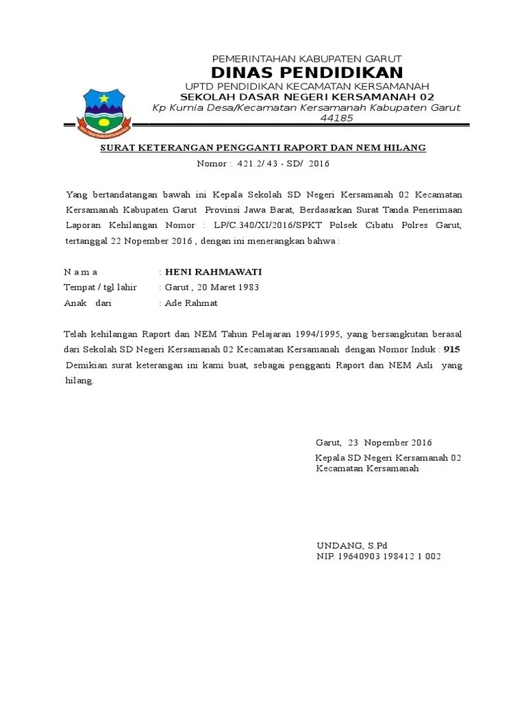 Contoh cara membuat surat keterangan hilang dari desa || surat surat resmi desa :surat keterangan hilangno : Contoh Surat Keterangan Kehilangan Buku Raport Kumpulan Contoh Surat Dan Soal Terlengkap