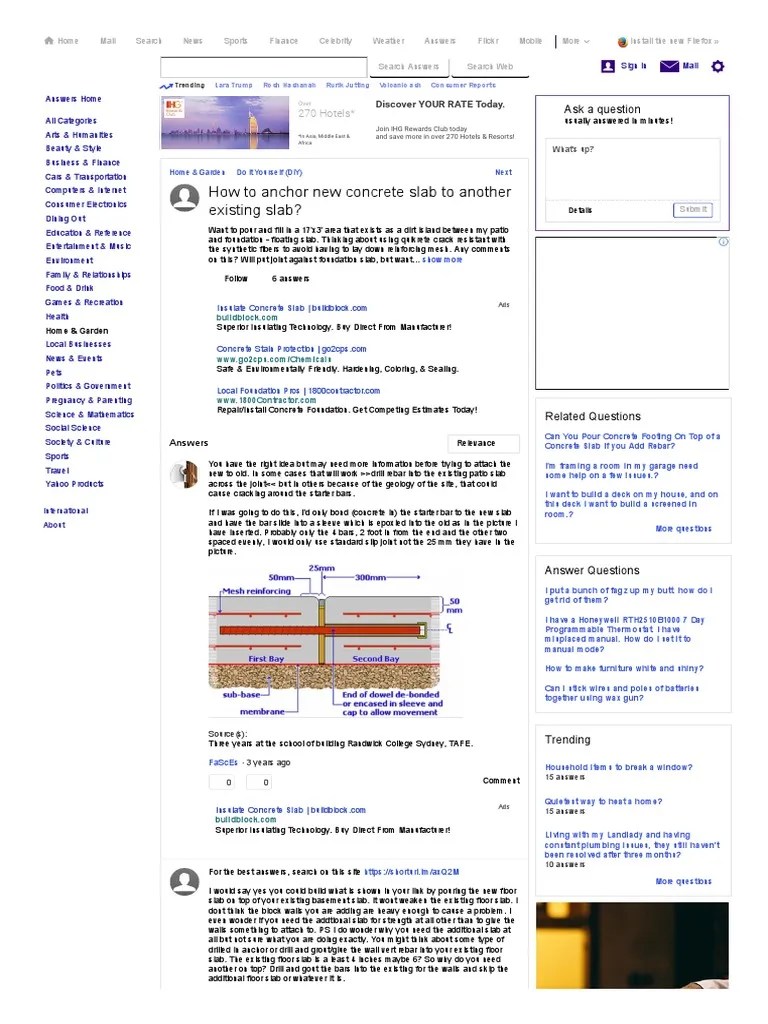 How To Anchor New Concrete Slab To Another Existing Slab PDF
