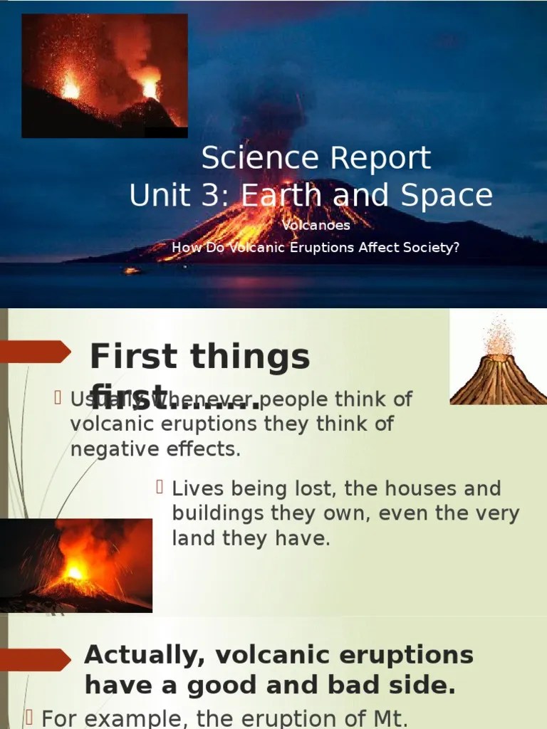 Science Report Unit 3 Earth and Space Volcanoes How Do Volcanic
