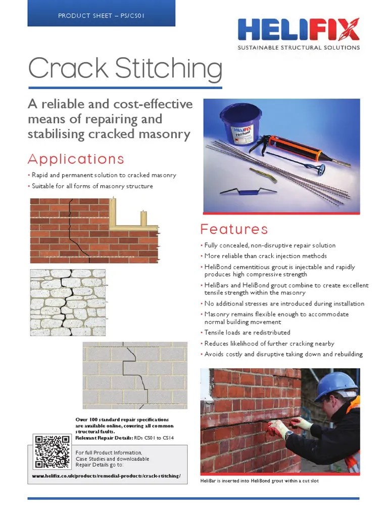 Helifix Crack Stitching Masonry Fracture