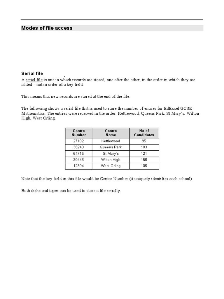 File Organization and Access Methods PDF Database Index Disk Storage