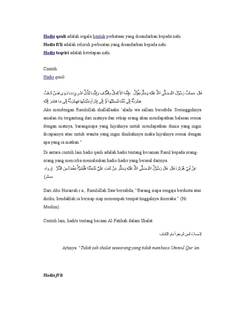 Contoh Hadits Qudsi Pendek Beserta Artinya