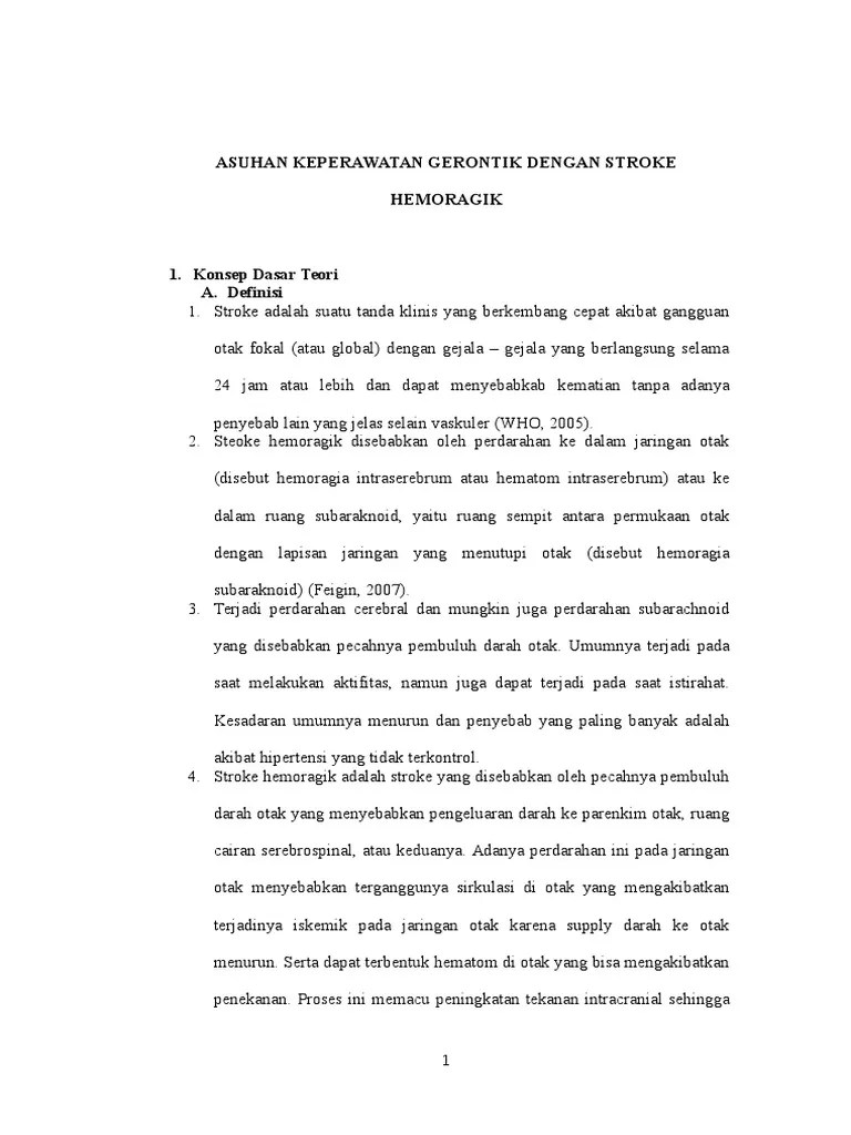 Asuhan Keperawatan Gerontik Dengan Stroke Hemoragik