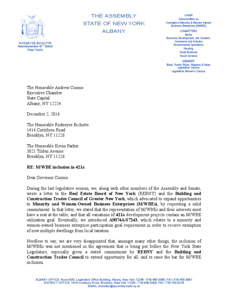 MWBE Letter PDF New York Unemployment