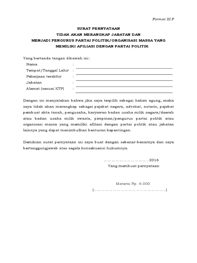 06 Surat Pernyataan Tidak Rangkap Jabatan (1)