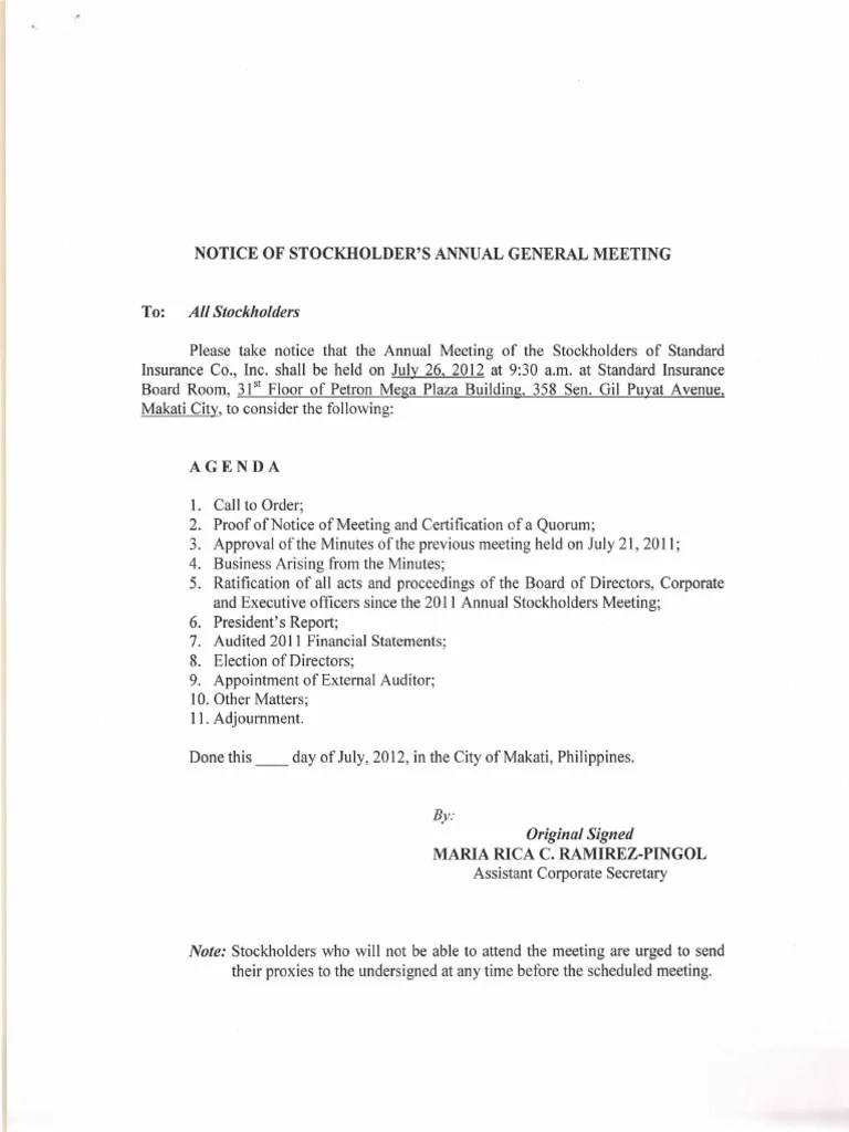 Notice of Annual Stockholders Meeting and Proxy Form PDF
