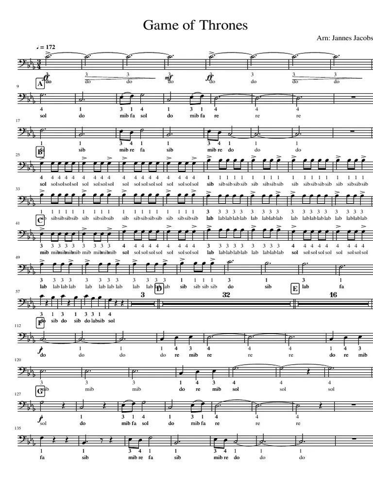 Game of Thrones Trombone Positions PDF
