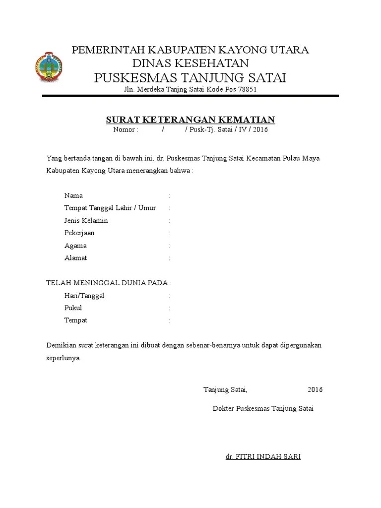 Surat Keterangan Kematian