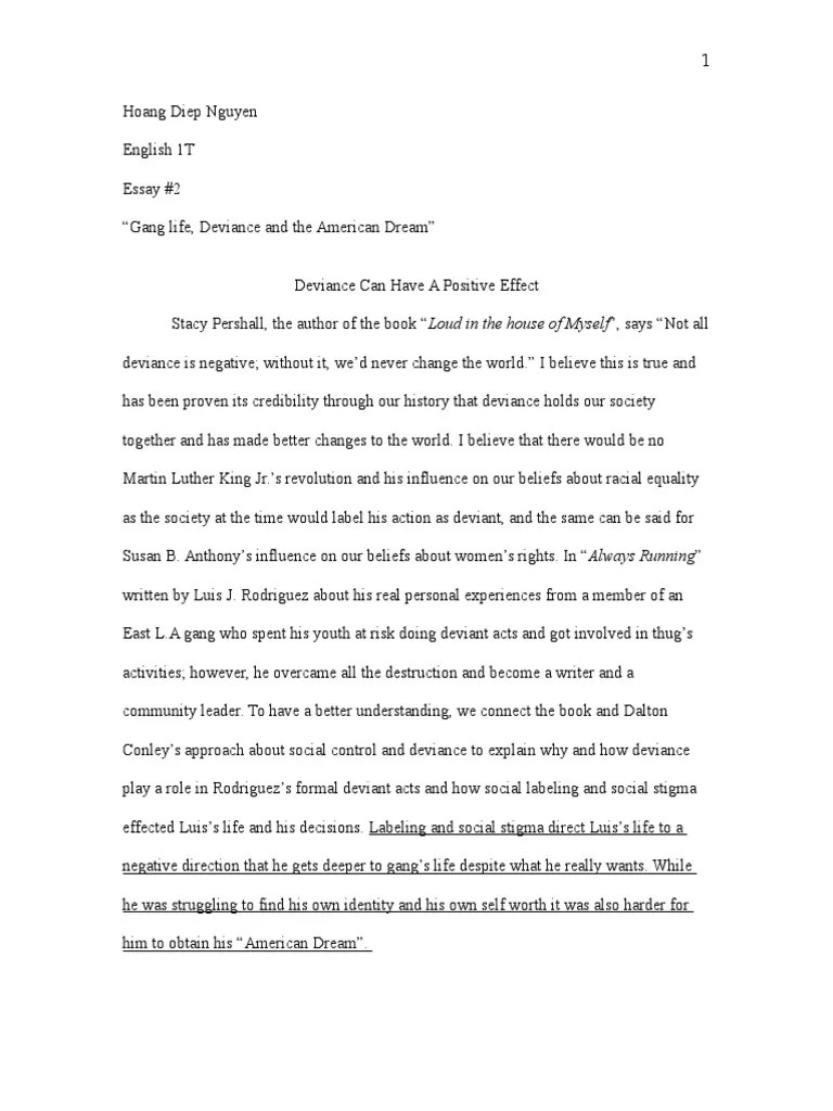 essay 2 Deviance (Sociology) Social Stigma