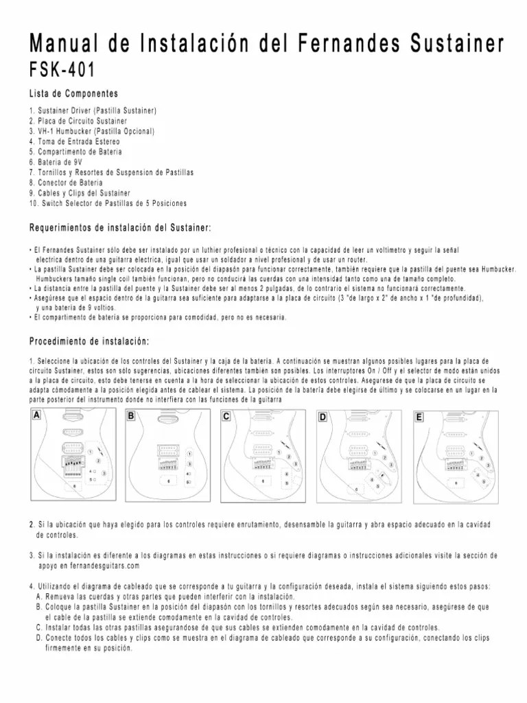 Fernandes Sustainer Manual PDF | PDF