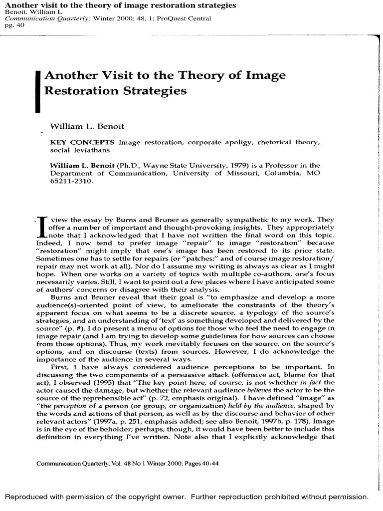 Benoit Image Restoration PDF
