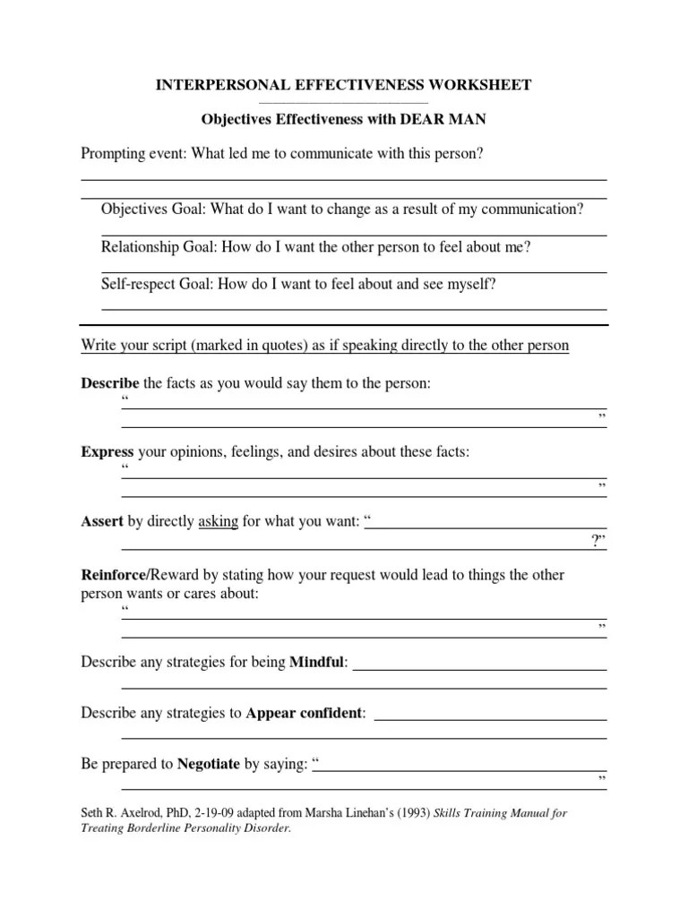 DEAR MAN GIVE FAST Worksheet.pdf Borderline Personality Disorder