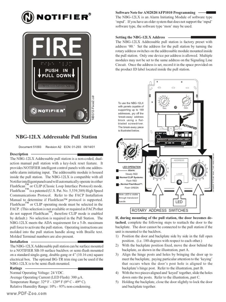 Notifier NBG 12LX Pull Station | Door | Switch
