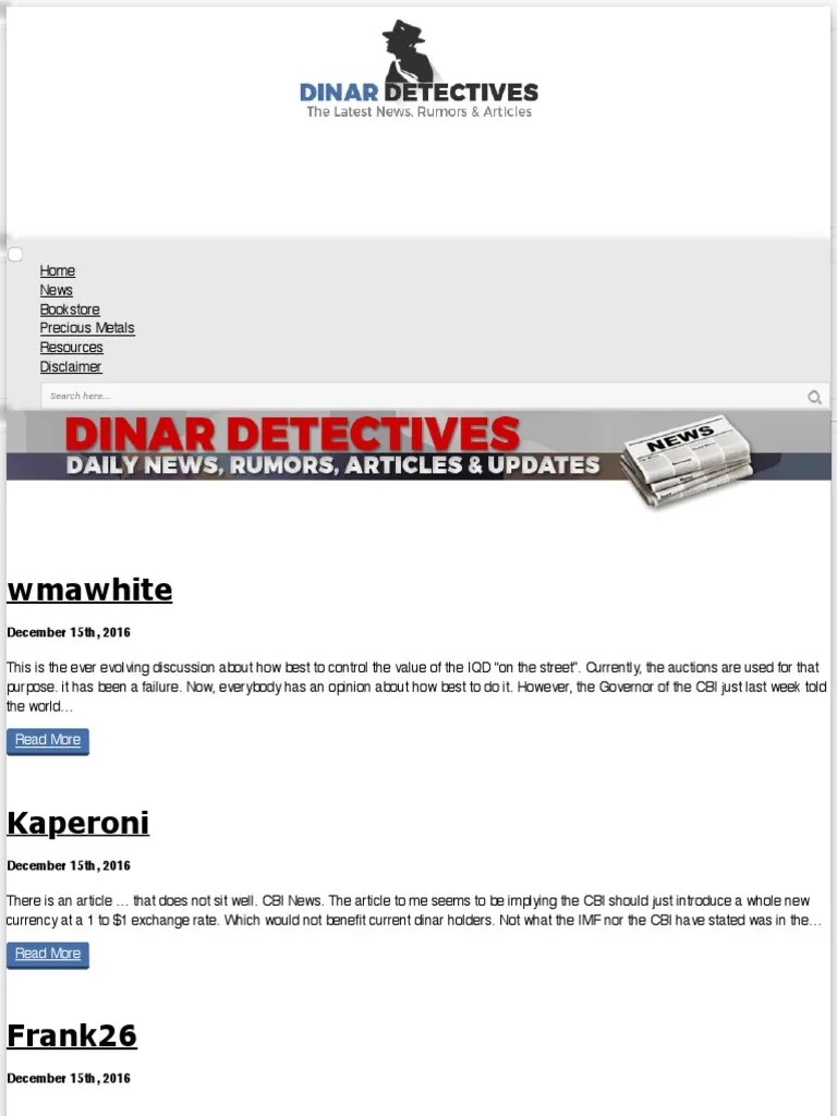 Dinar Detectives Dinar Recaps, Dinar Guru, Iraqi Dinar Updates and(02)