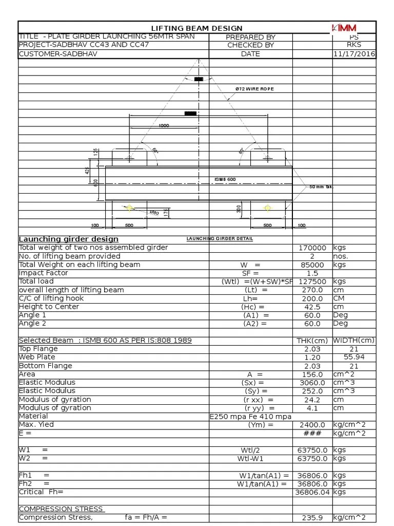 Spreader Beam PDF Bending Beam (Structure)