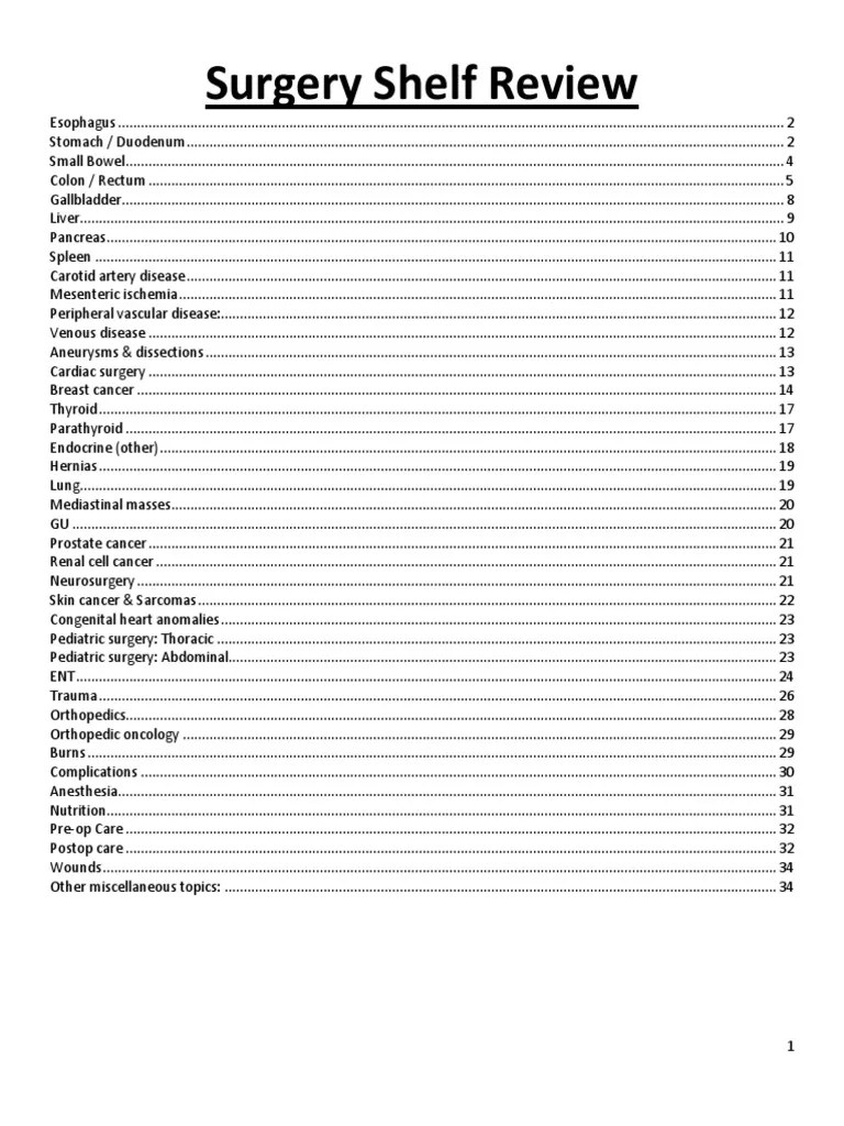 Surgery Shelf Review 2 PDF Peptic Ulcer Gallbladder