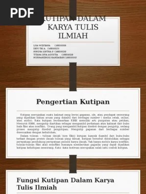 Kel 3 Kutipan Dalam Karya Tulis Ilmiah | PDF