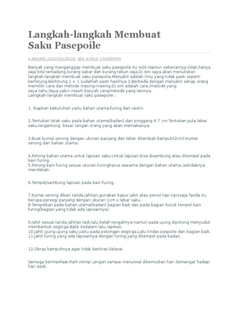 Langkah Jahit | PDF