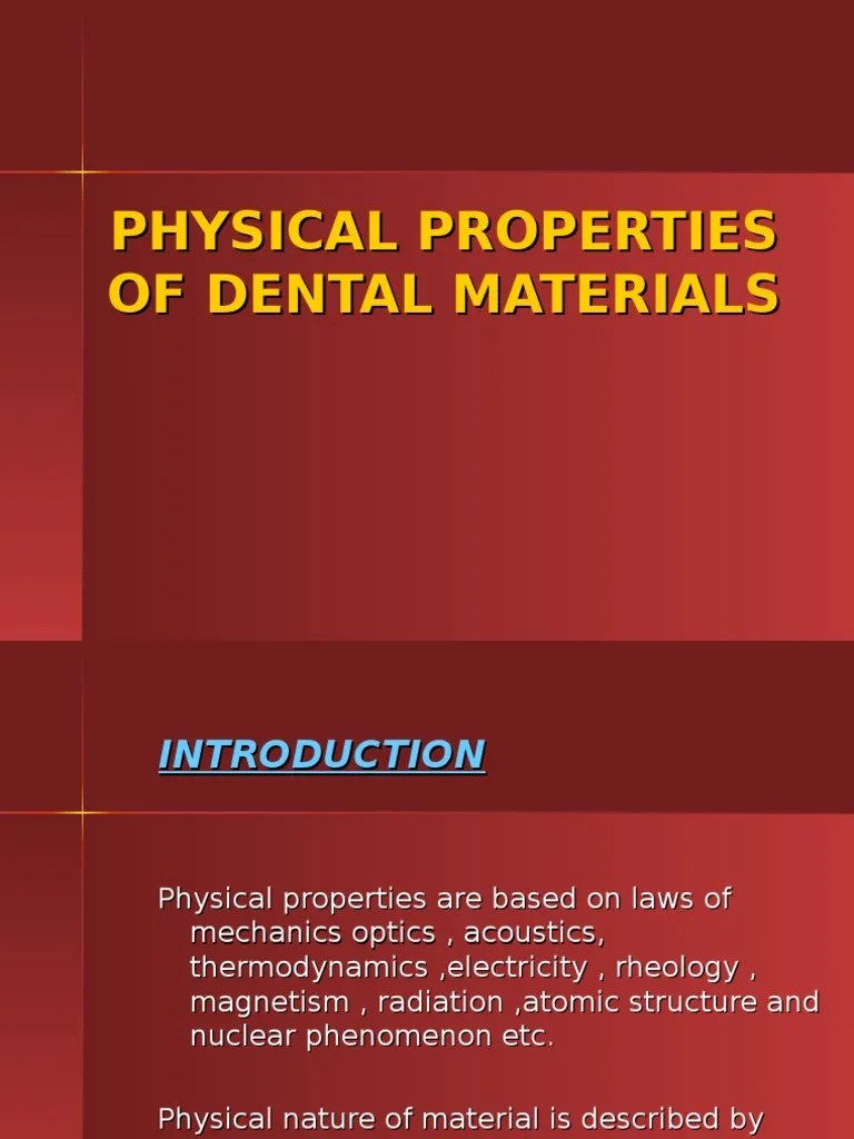 Physical Properties of Dental Materials PDF Shear Stress Corrosion