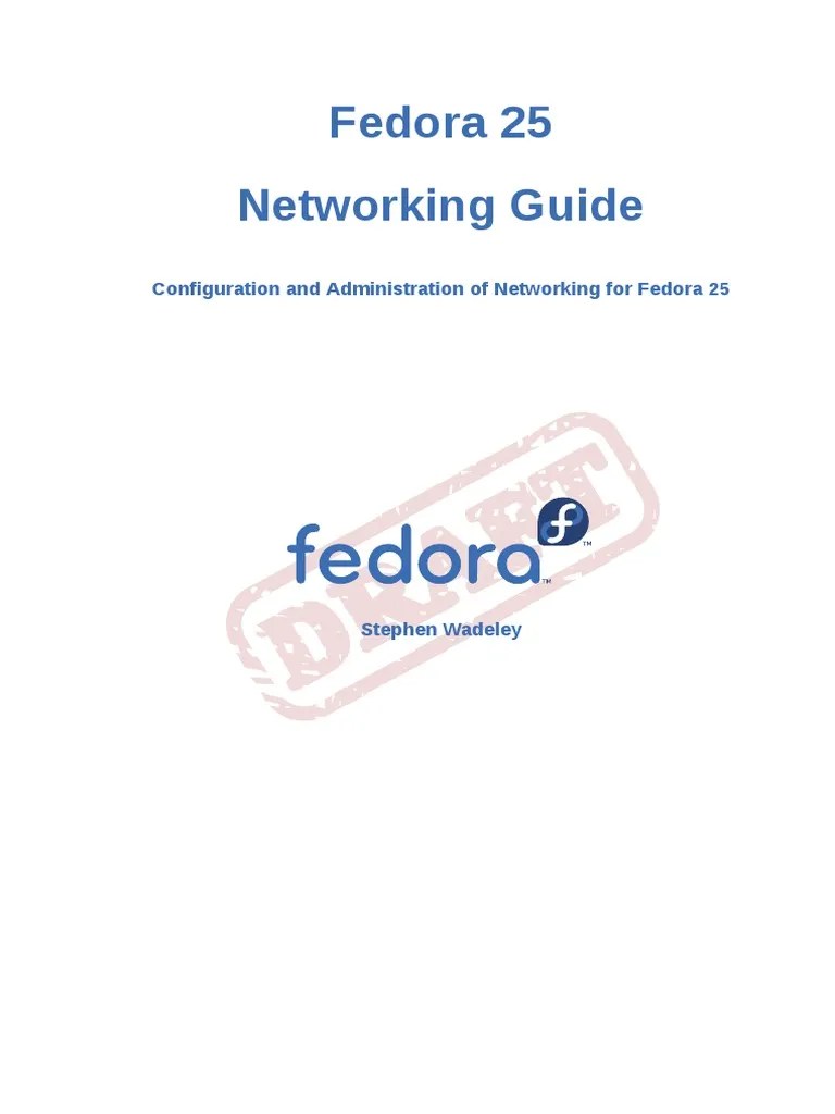 Fedora 25 Networking Guide en US PDF Command Line Interface